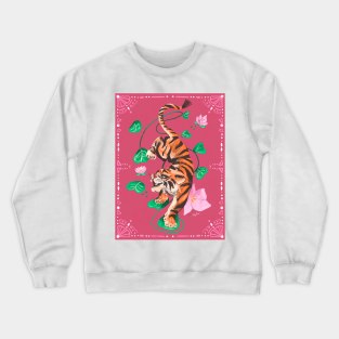 Tiger - Pink by Cindy Rose Studio Crewneck Sweatshirt